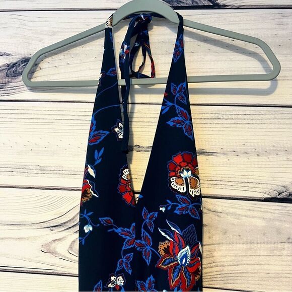 H&M Blue Floral Patterned Halter Jumpsuit - Picture 6 of 11